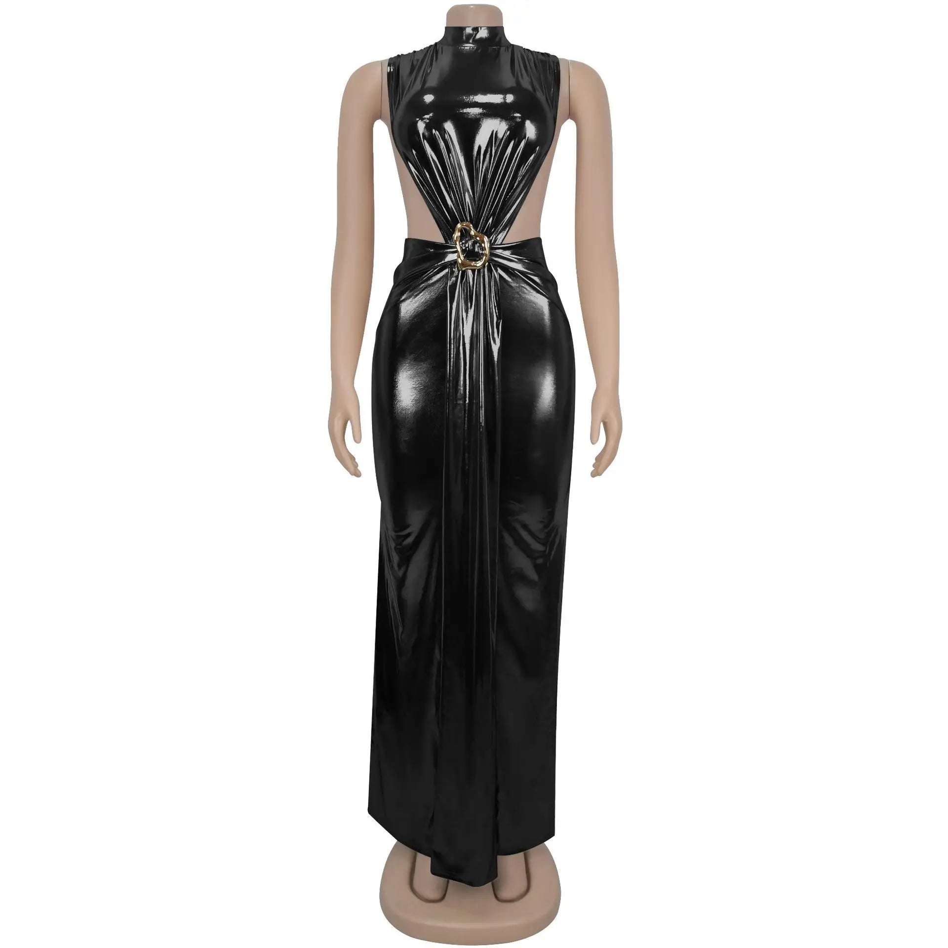 Womens Round neck Sexy Dresses Hollow out Long summer Evening Dresses 2025 Woman Clothes Elegant Party Dresses