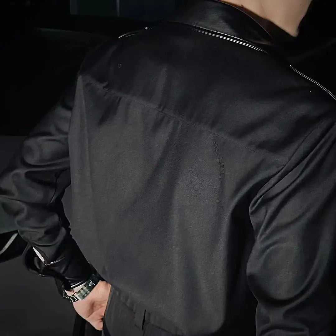 New Fashionxnd Casual Versatile Shirt for Men Personalized Slim Fit Long Sleeved Shirt