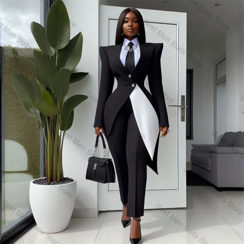 Women Suit Pants Set 2 Pcs Blazer+Trousers